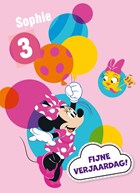 Minnie Mouse verjaardagskaart ballonnen